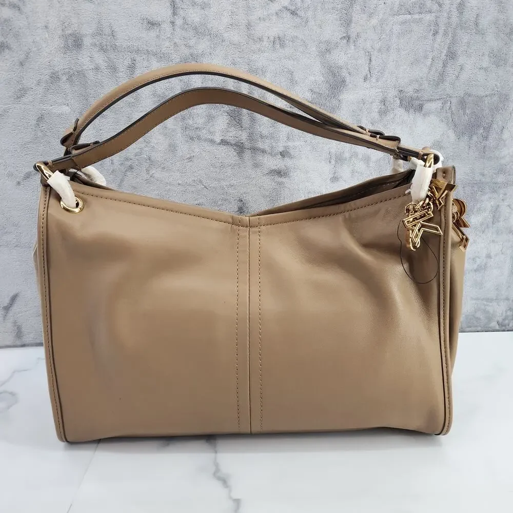 NWT Karl Lagerfeld Paris Luciene Leather Tote Bag + Dust Bag & Karl Charm READ